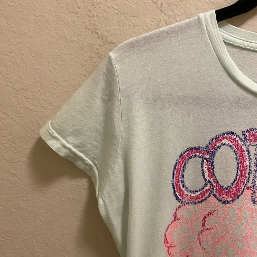 MadeULook Y2K Seafoam Green “Cotton Kandy” Short Sleeve Graphic Tee Size L